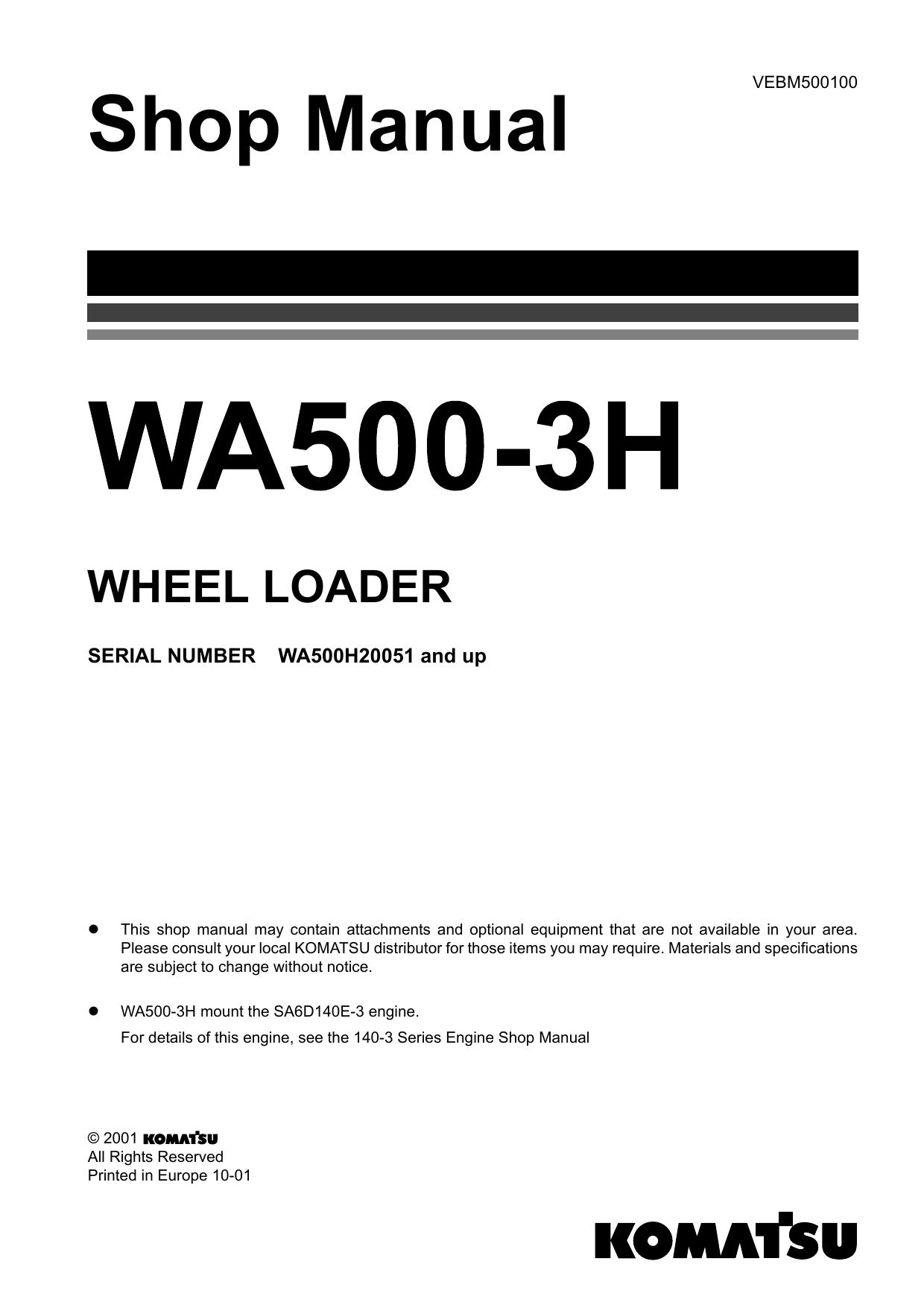 WA500-3H Shop Manual